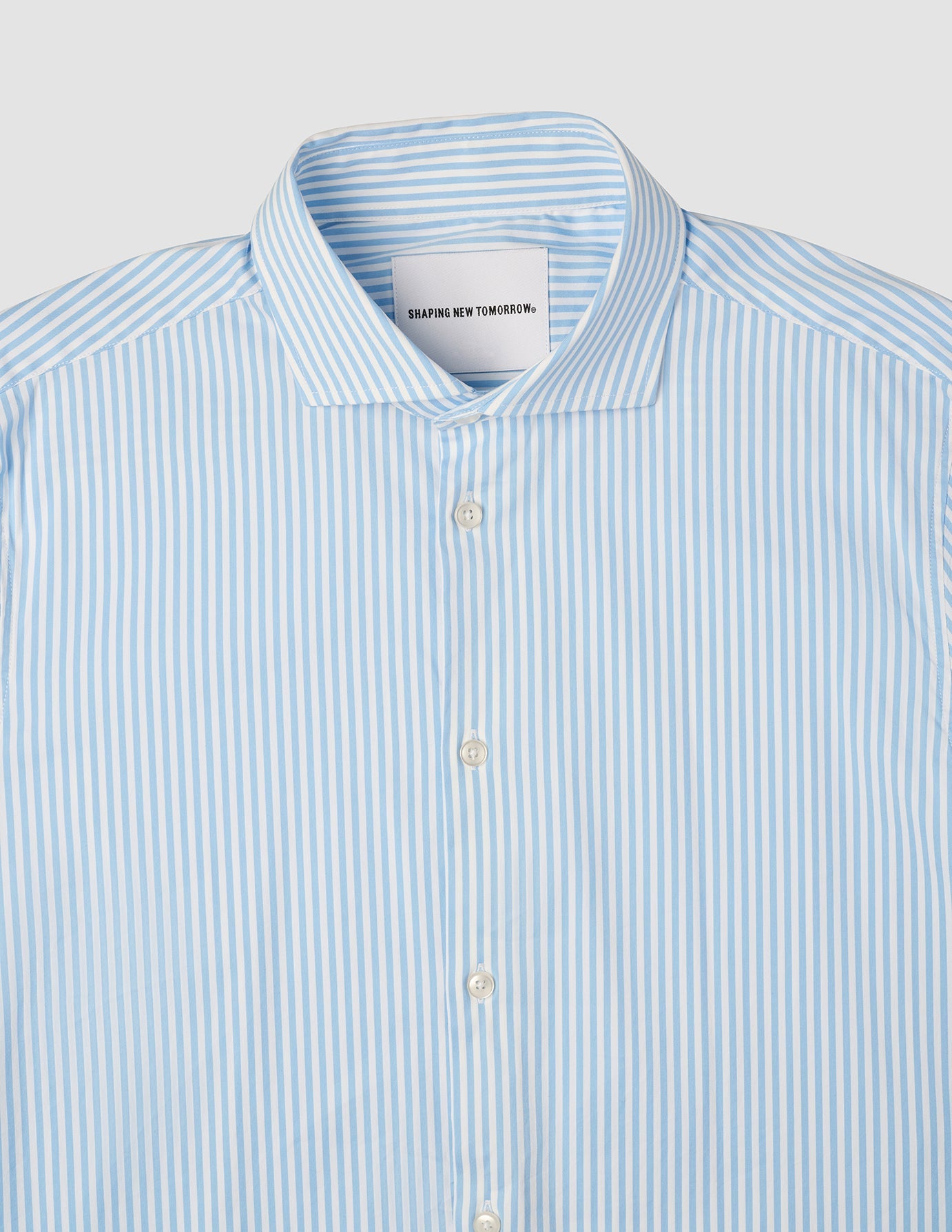 Elevated Shirt Light Blue Stripe Thin Regular